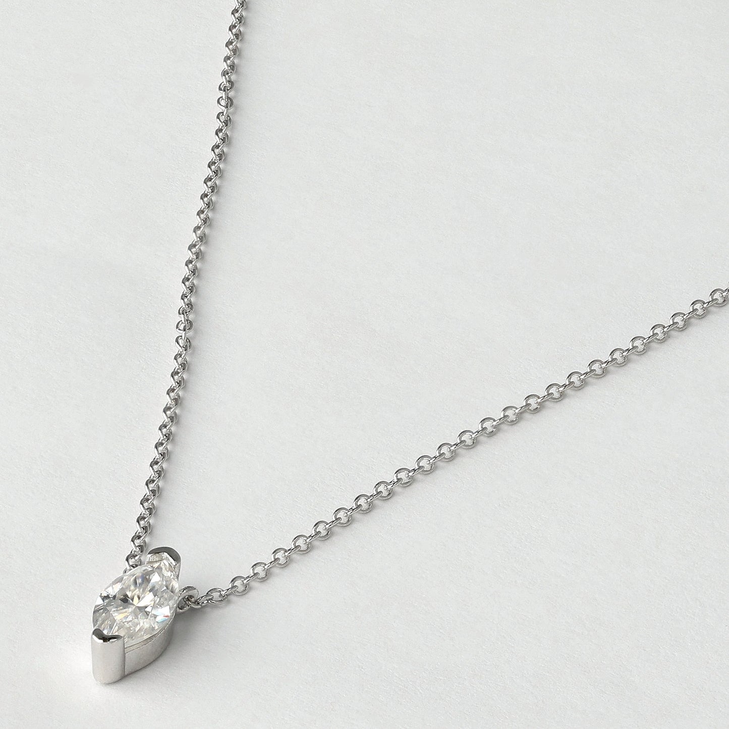 Marquise Axis Moissanite Pendant
