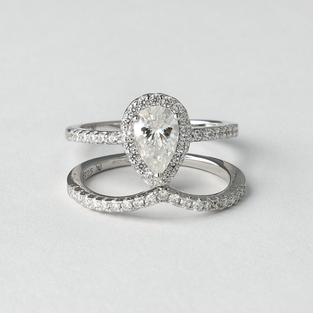 Celestial Wave Moissanite Rings Set