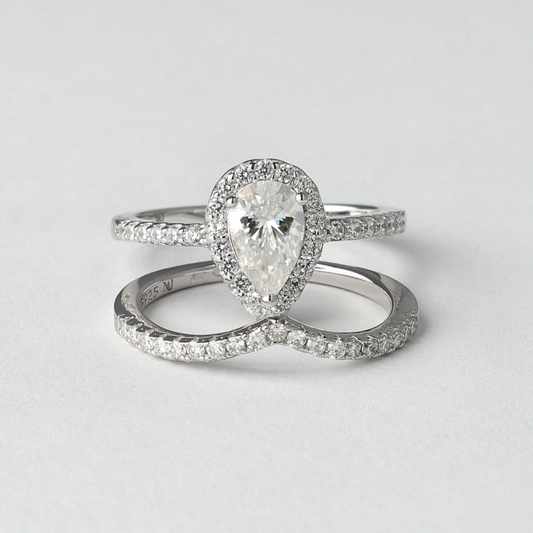 Celestial Wave Moissanite Rings Set