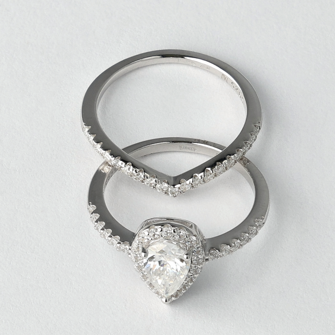 Celestial Wave Moissanite Rings Set