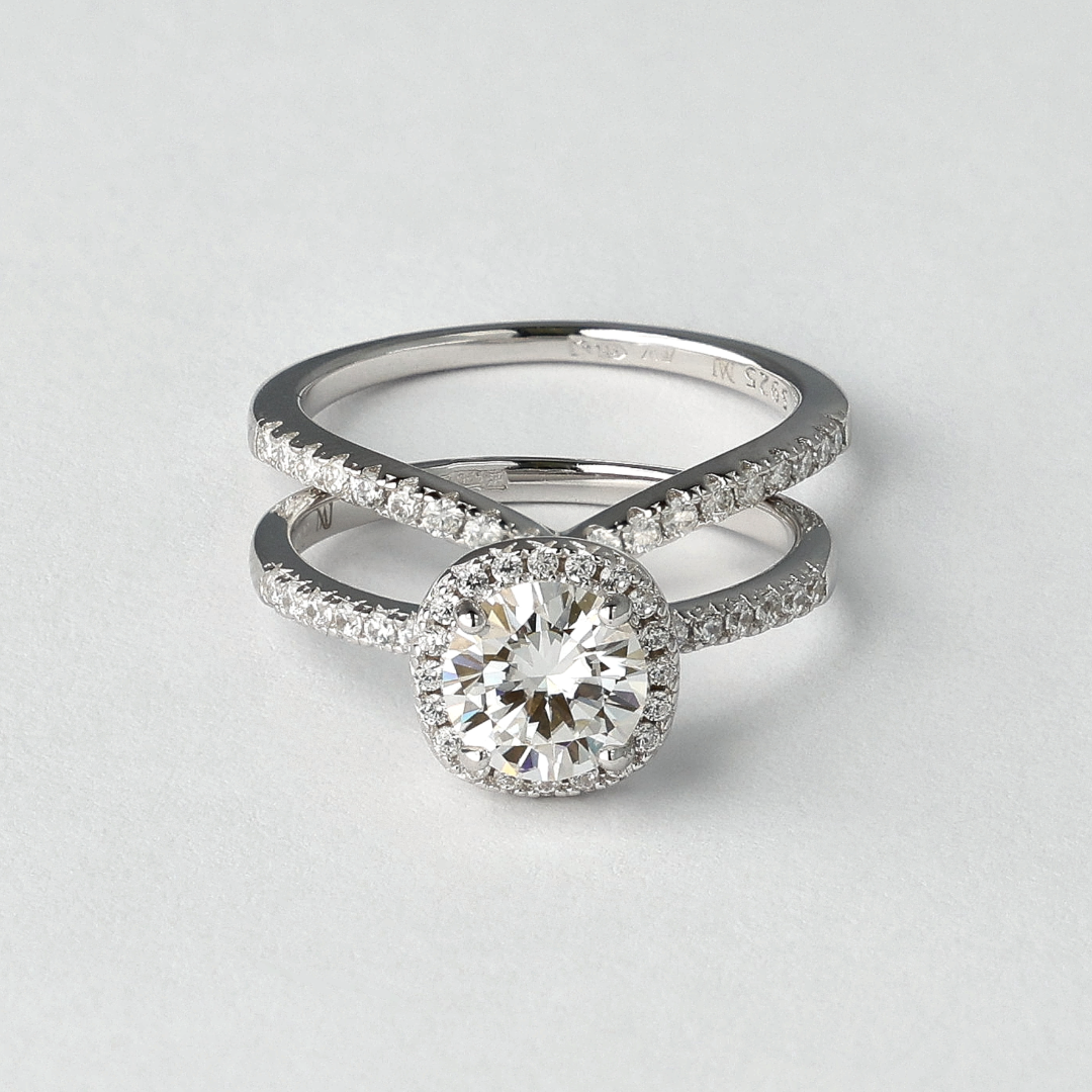 Inner Wave Moissanite Rings Set