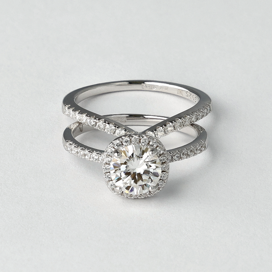 Inner Wave Moissanite Rings Set