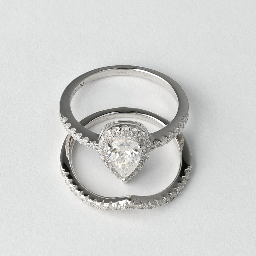 Celestial Wave Moissanite Rings Set