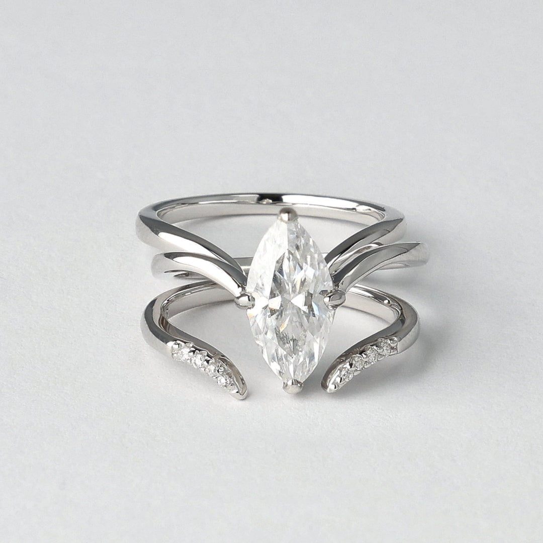 Trinity 3 Piece Moissanite Ring Set