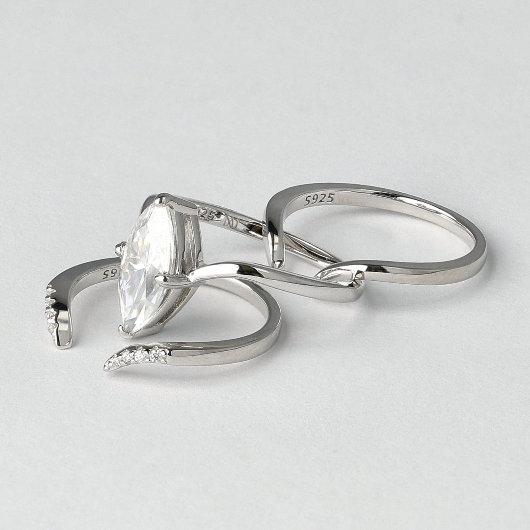 Trinity 3 Piece Moissanite Ring Set