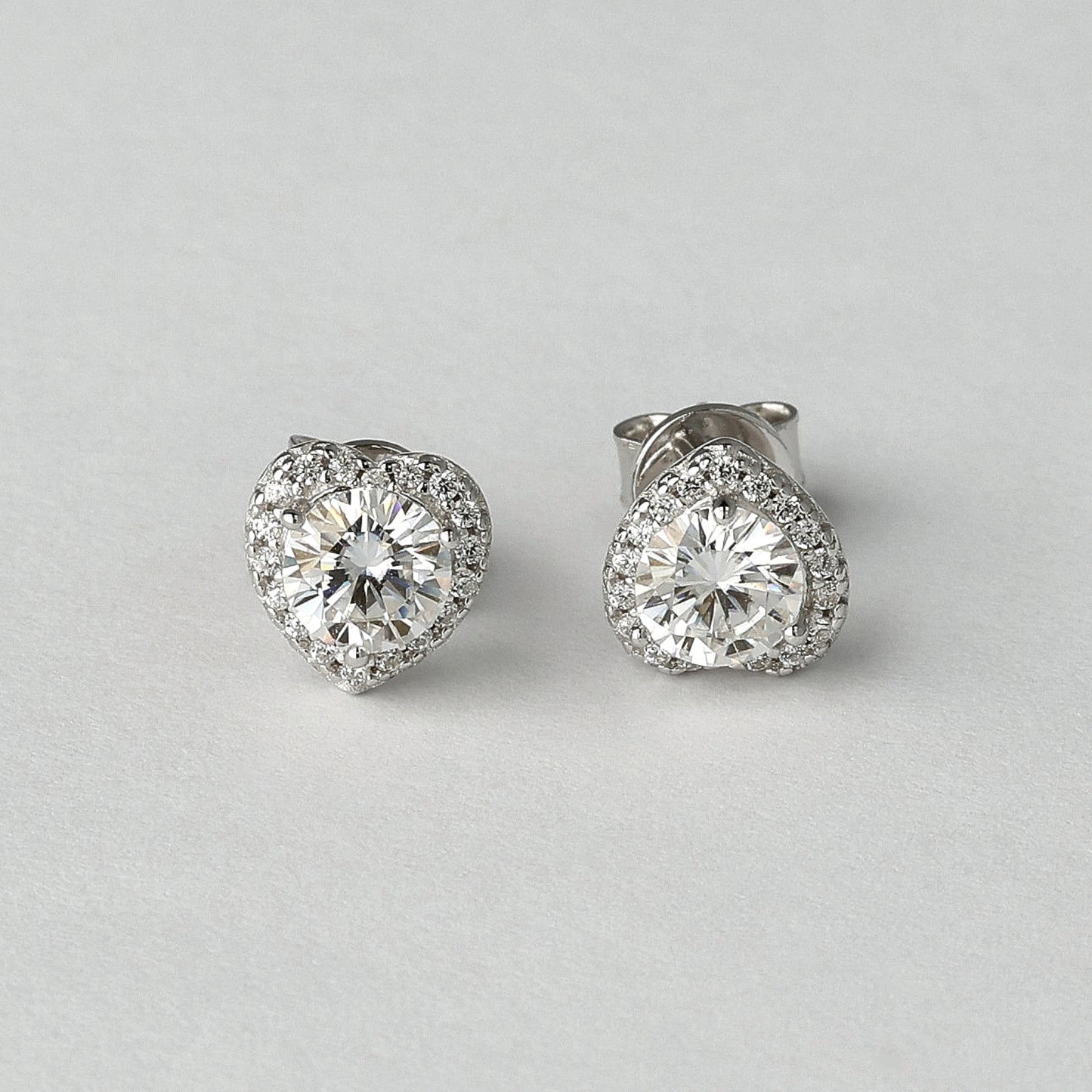 Serenity Heart Moissanite Earrings