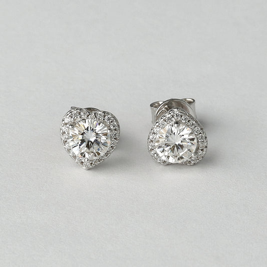 Serenity Heart Moissanite Earrings