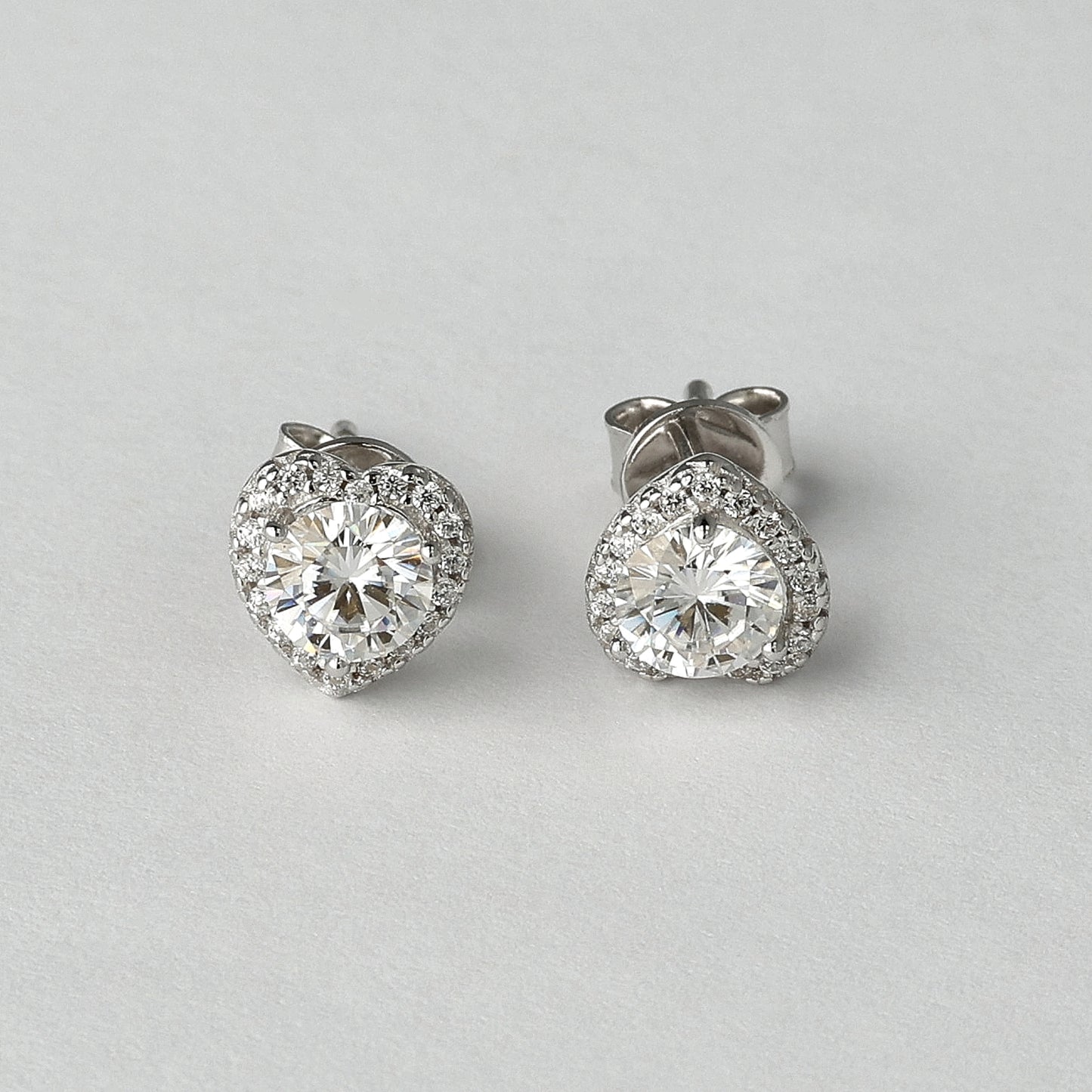 Serenity Heart Moissanite Earrings
