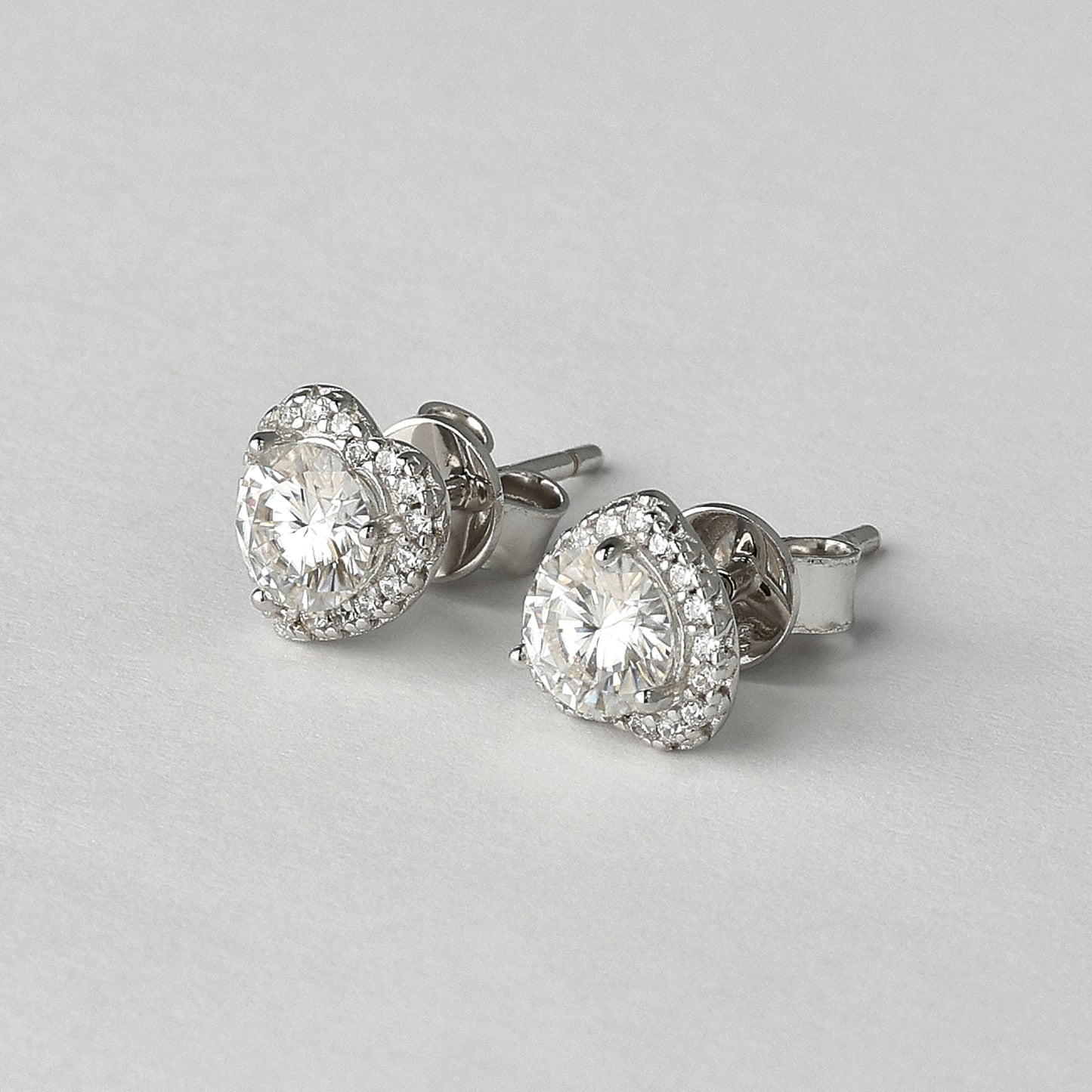 Serenity Heart Moissanite Earrings