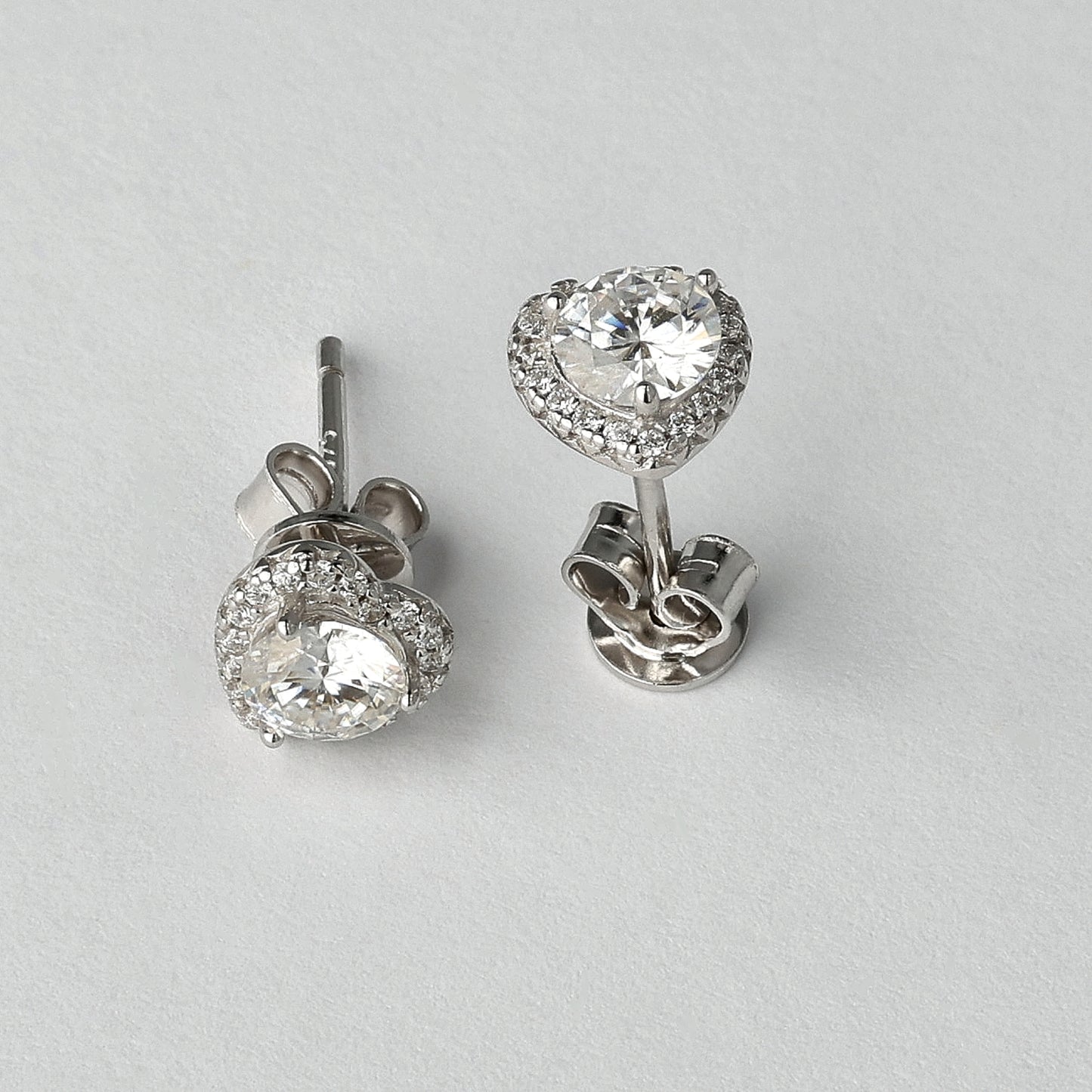 Serenity Heart Moissanite Earrings