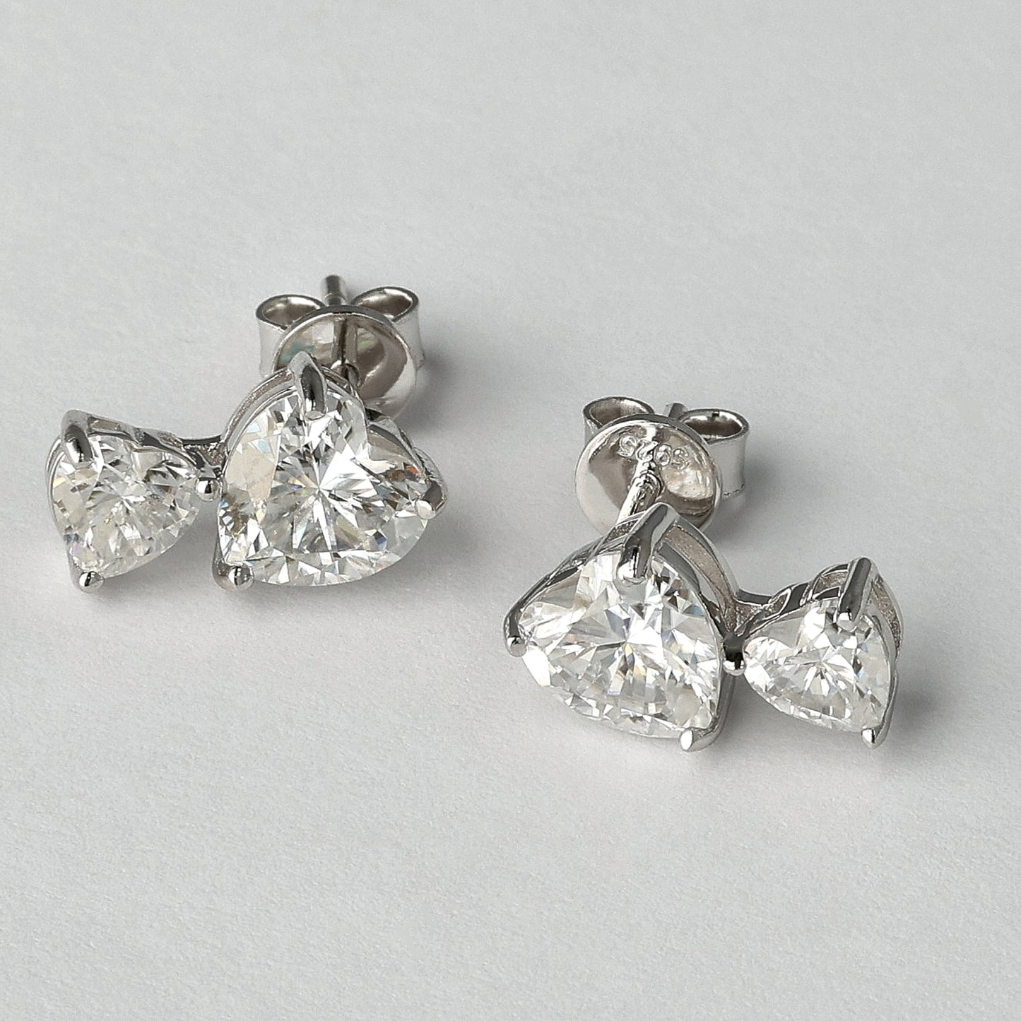 Aligned Hearts Moissanite Earrings