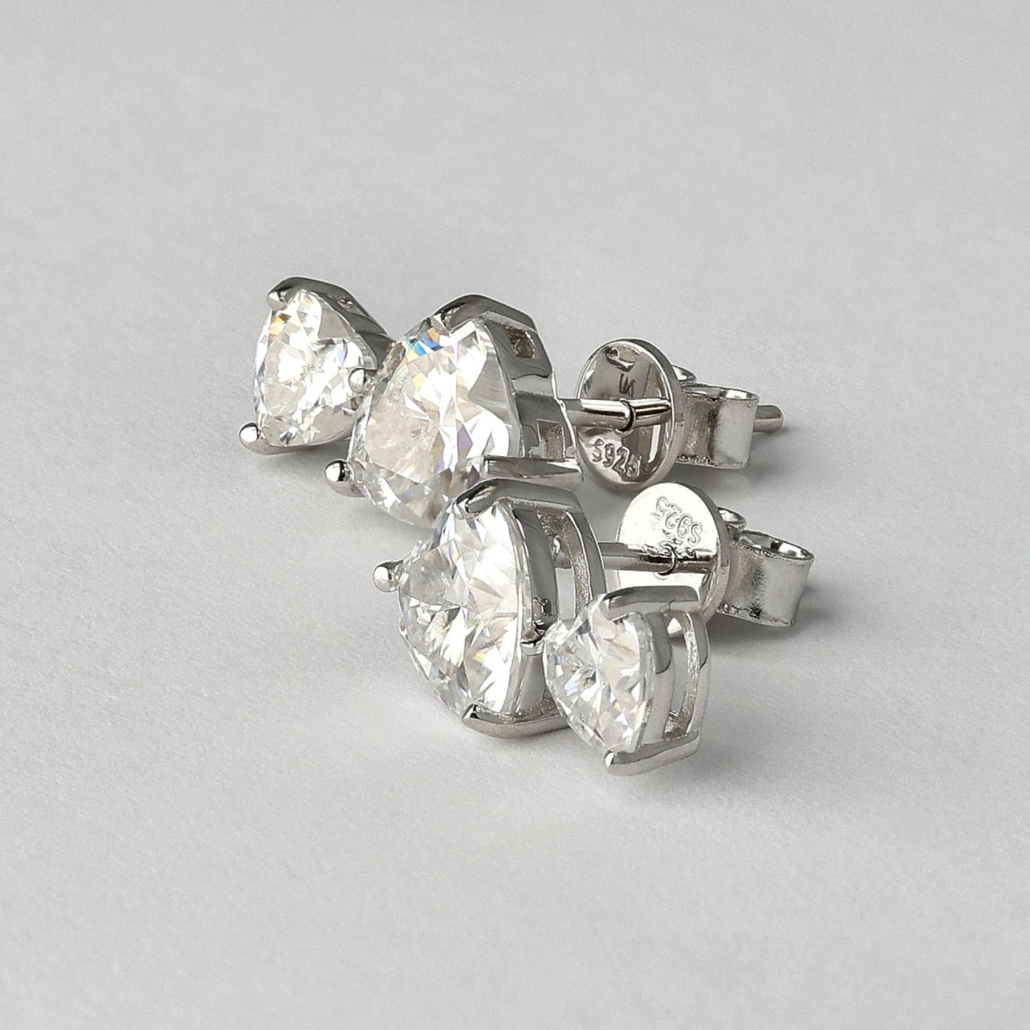 Aligned Hearts Moissanite Earrings