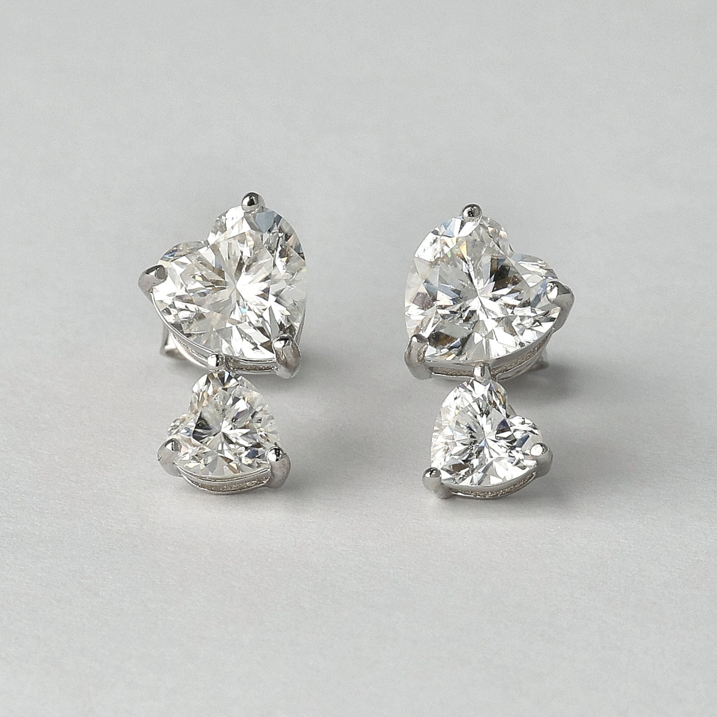Aligned Hearts Moissanite Earrings