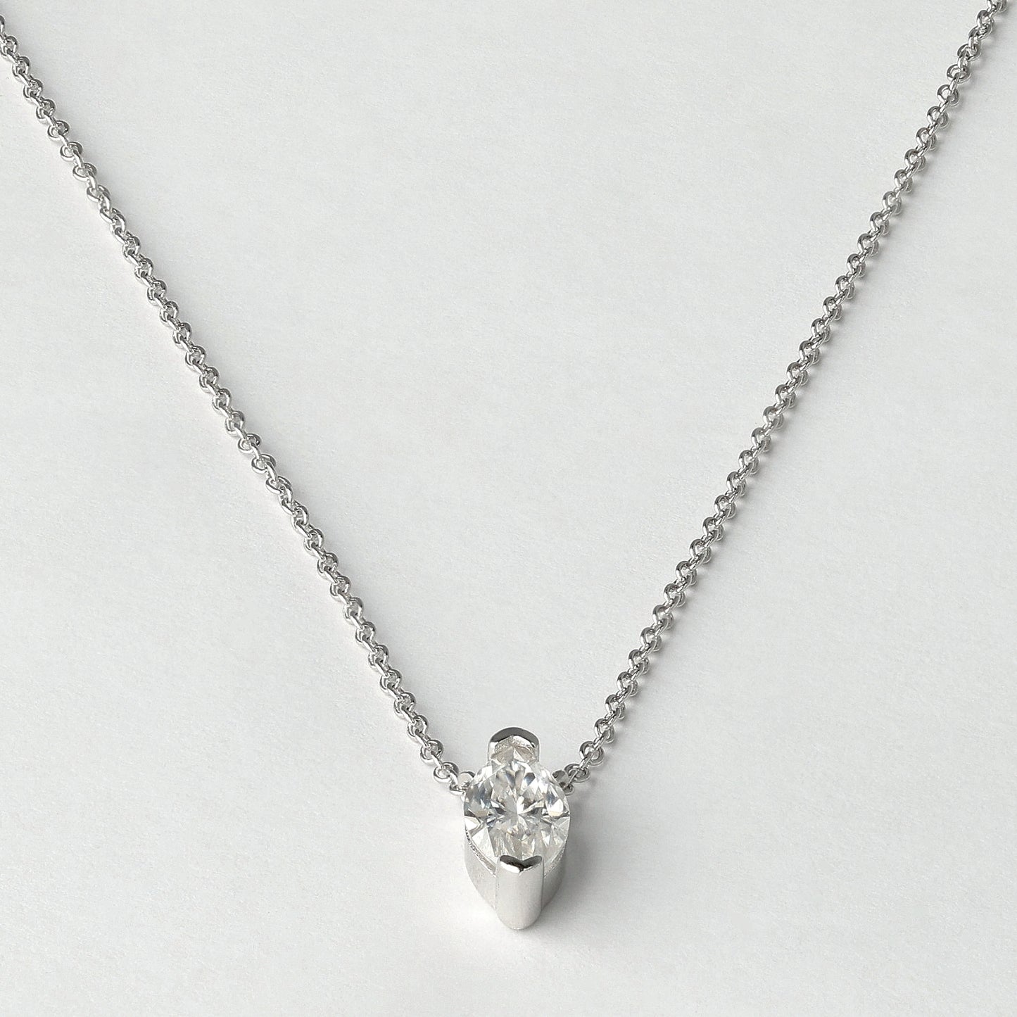 Marquise Axis Moissanite Pendant