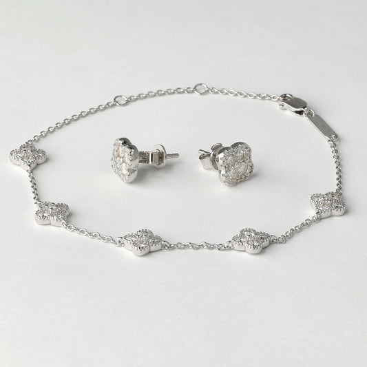 Lucky Charm Moissanite Set Bracelet & Earrings