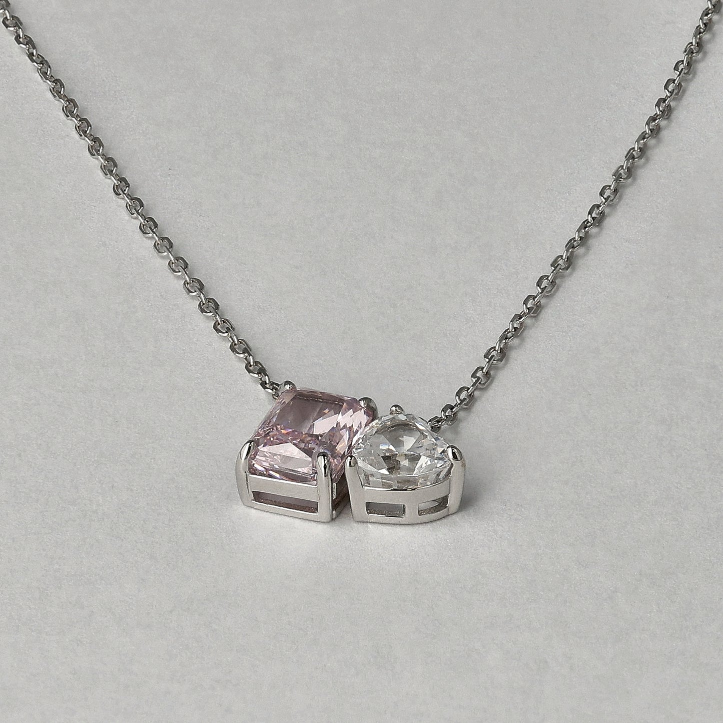 Heart on Light Dual Stone Necklace