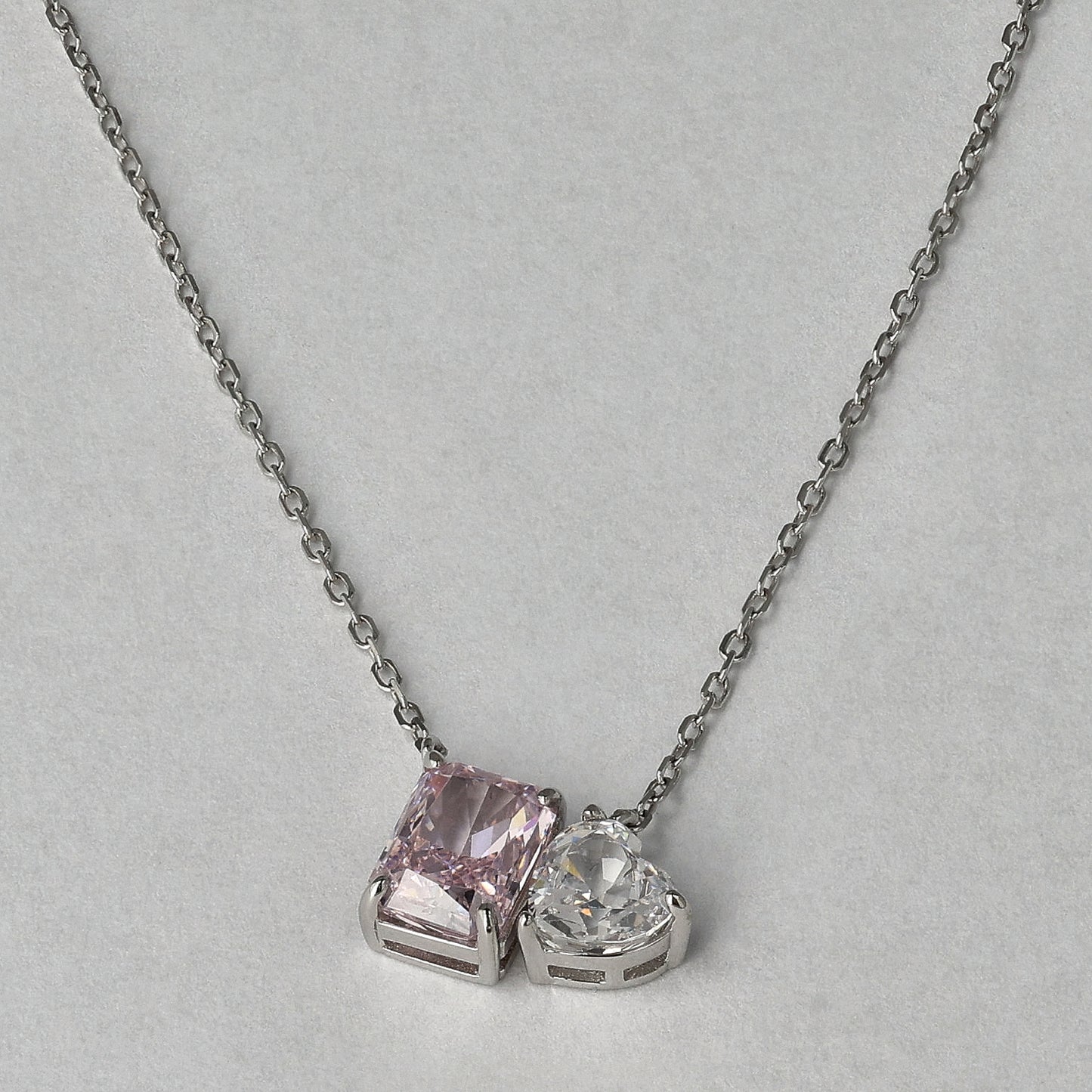 Heart on Light Dual Stone Necklace