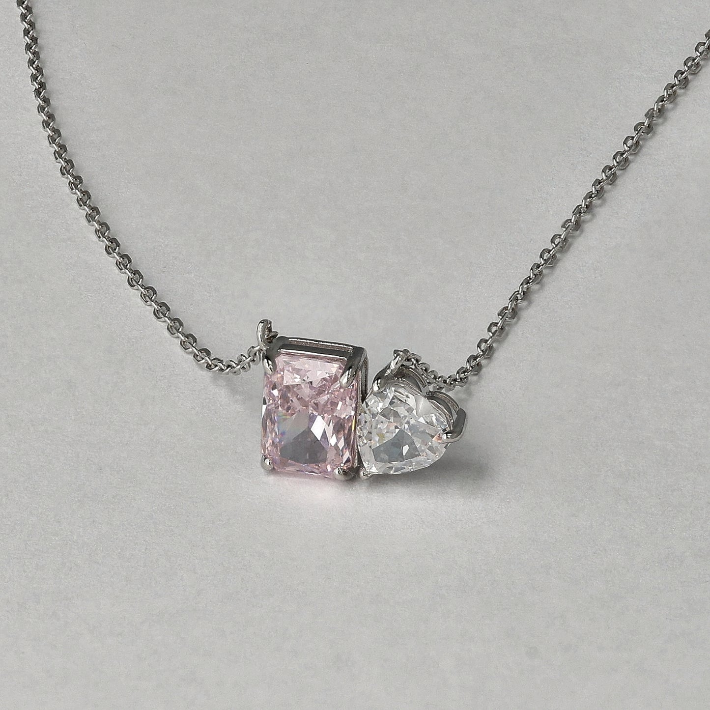 Heart on Light Dual Stone Necklace