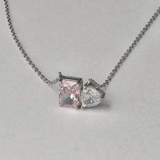 Heart on Light Dual Stone Necklace