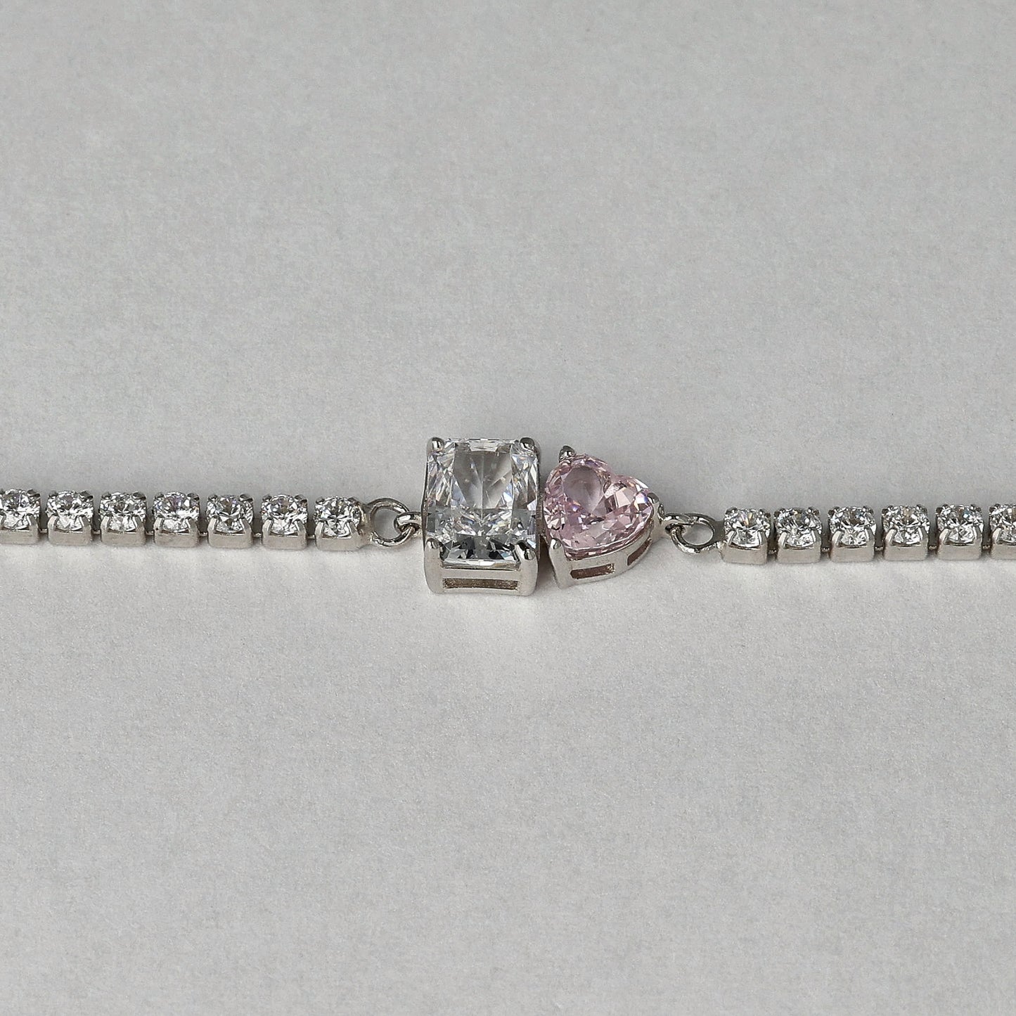 Heart on Light Dual Silver Bracelet