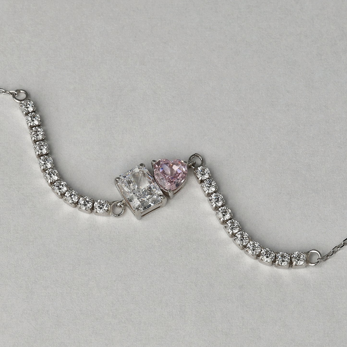 Heart on Light Dual Silver Bracelet