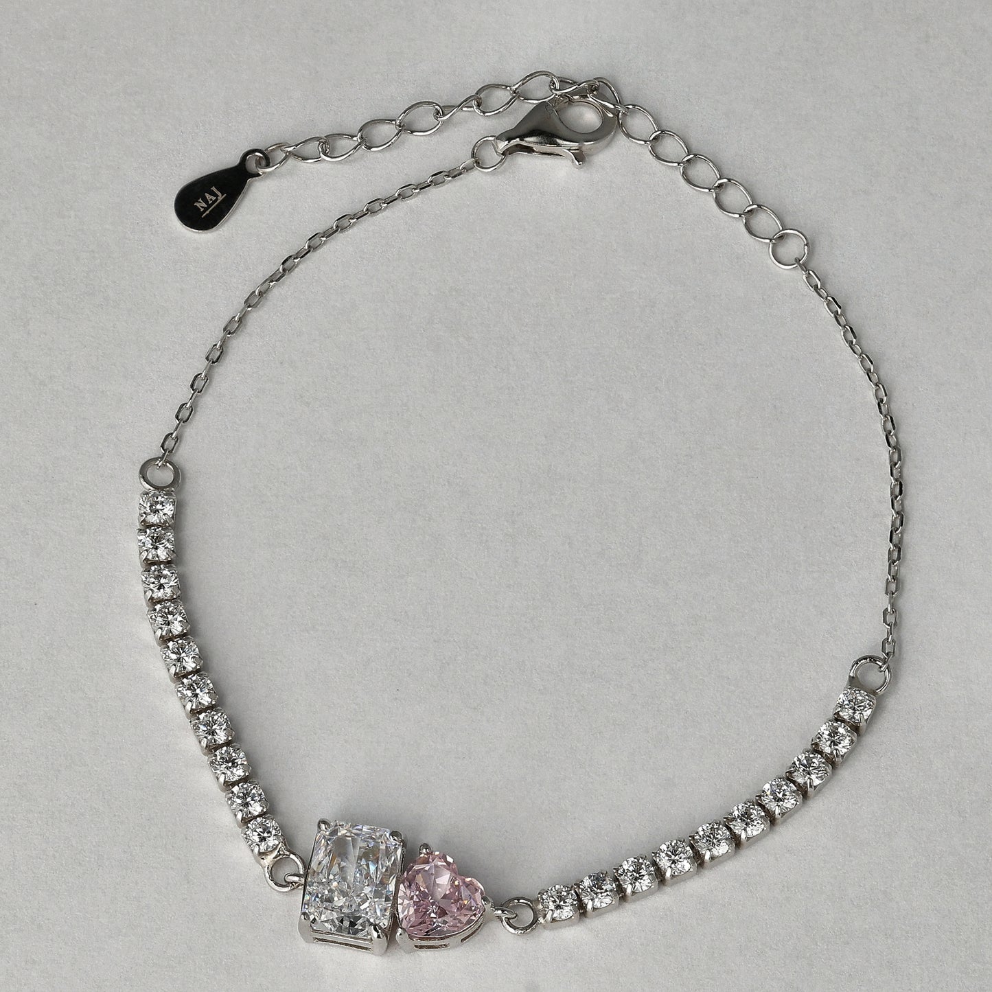 Heart on Light Dual Silver Bracelet