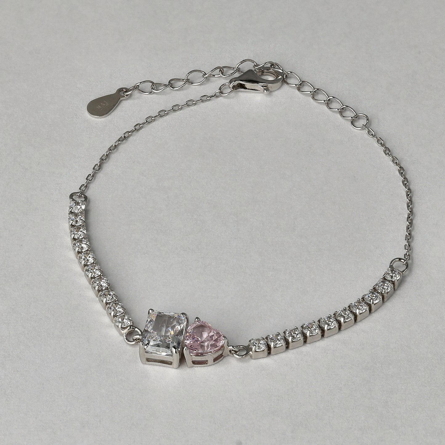 Heart on Light Dual Silver Bracelet