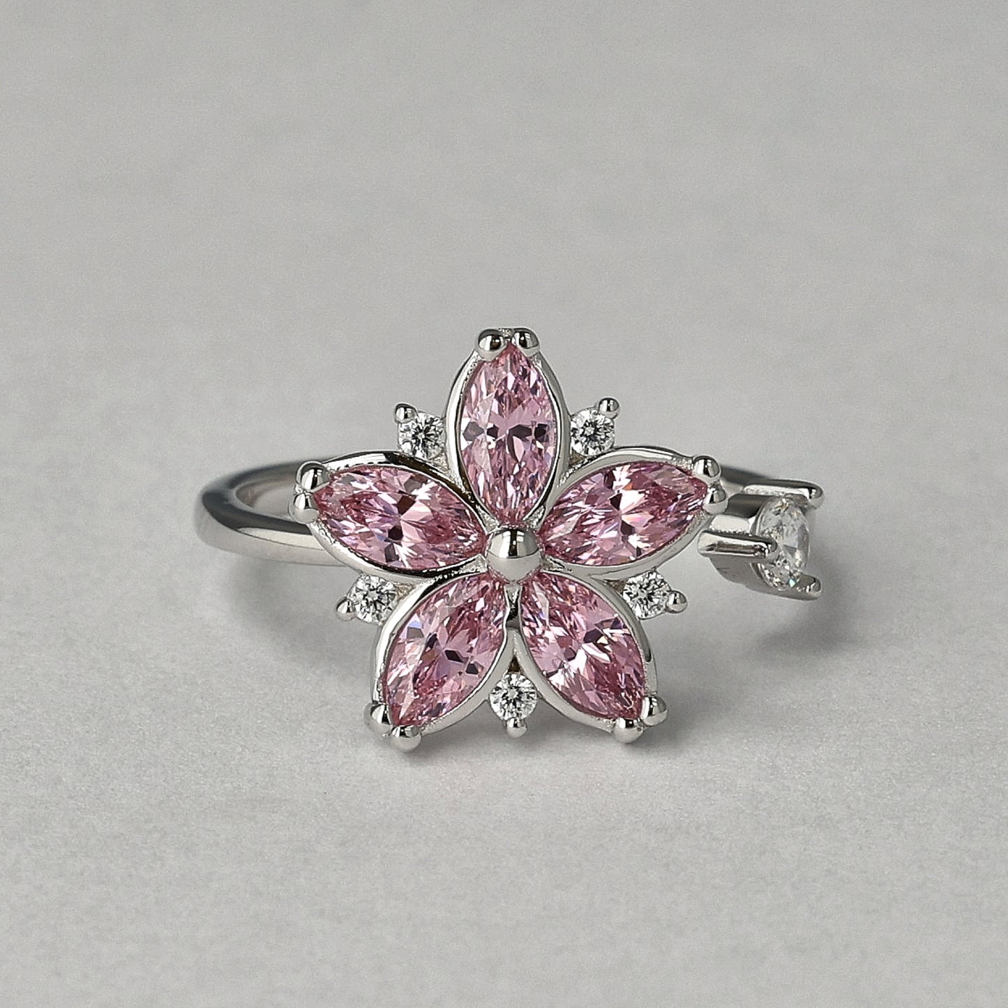 Bloom of Calm Sterling Silver Ring – Anxiety Healing Spinner