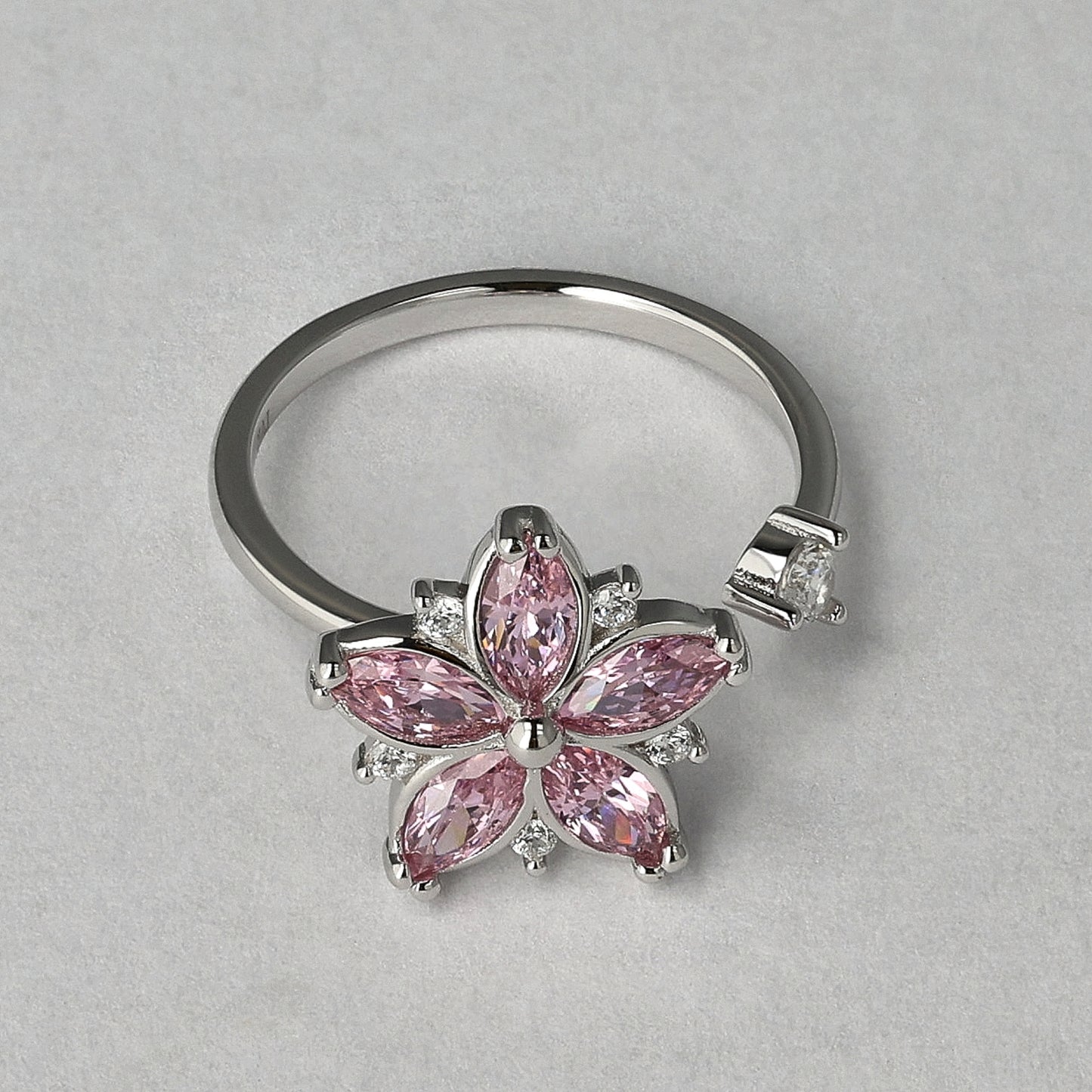 Bloom of Calm Sterling Silver Ring – Anxiety Healing Spinner