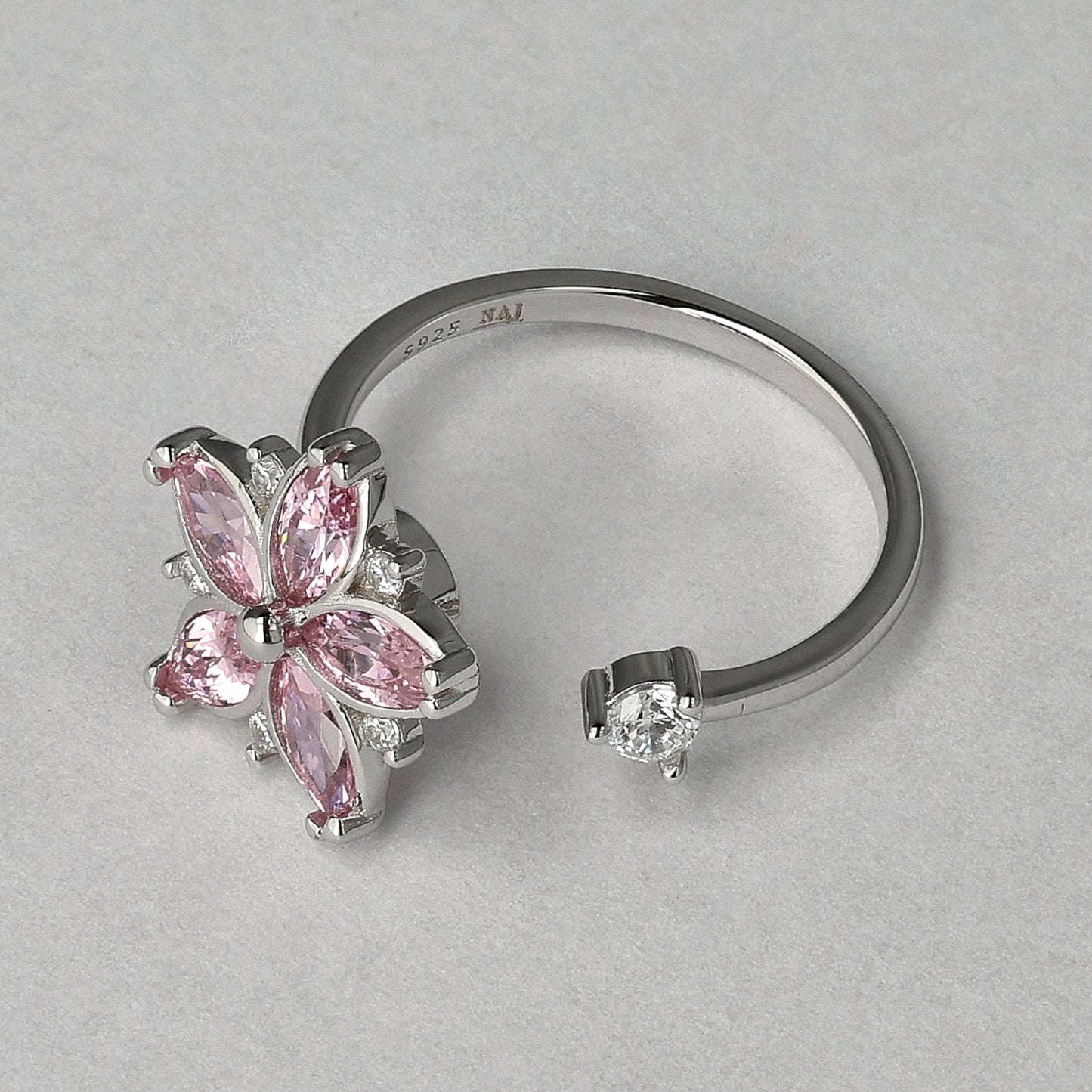 Bloom of Calm Sterling Silver Ring – Anxiety Healing Spinner