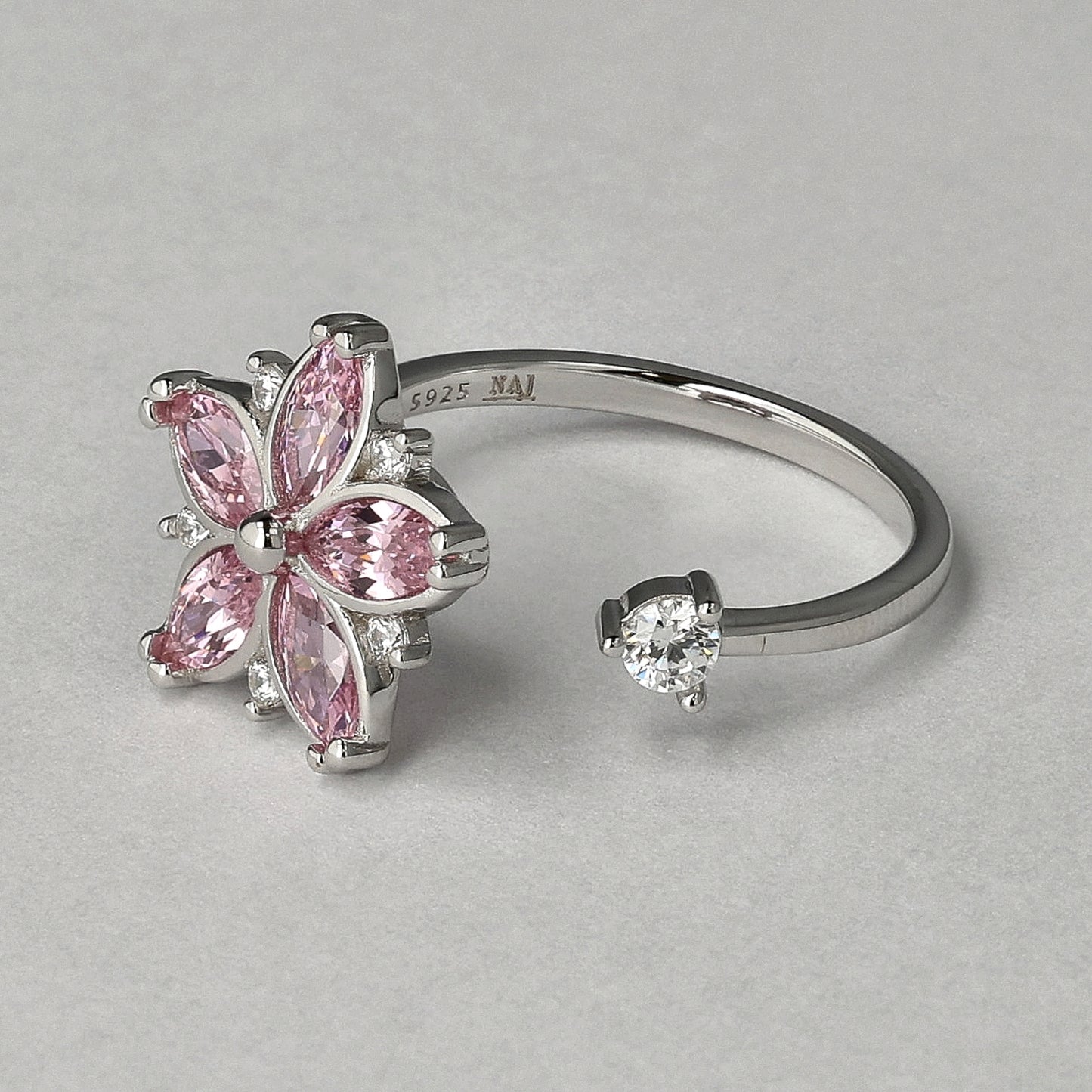 Bloom of Calm Sterling Silver Ring – Anxiety Healing Spinner