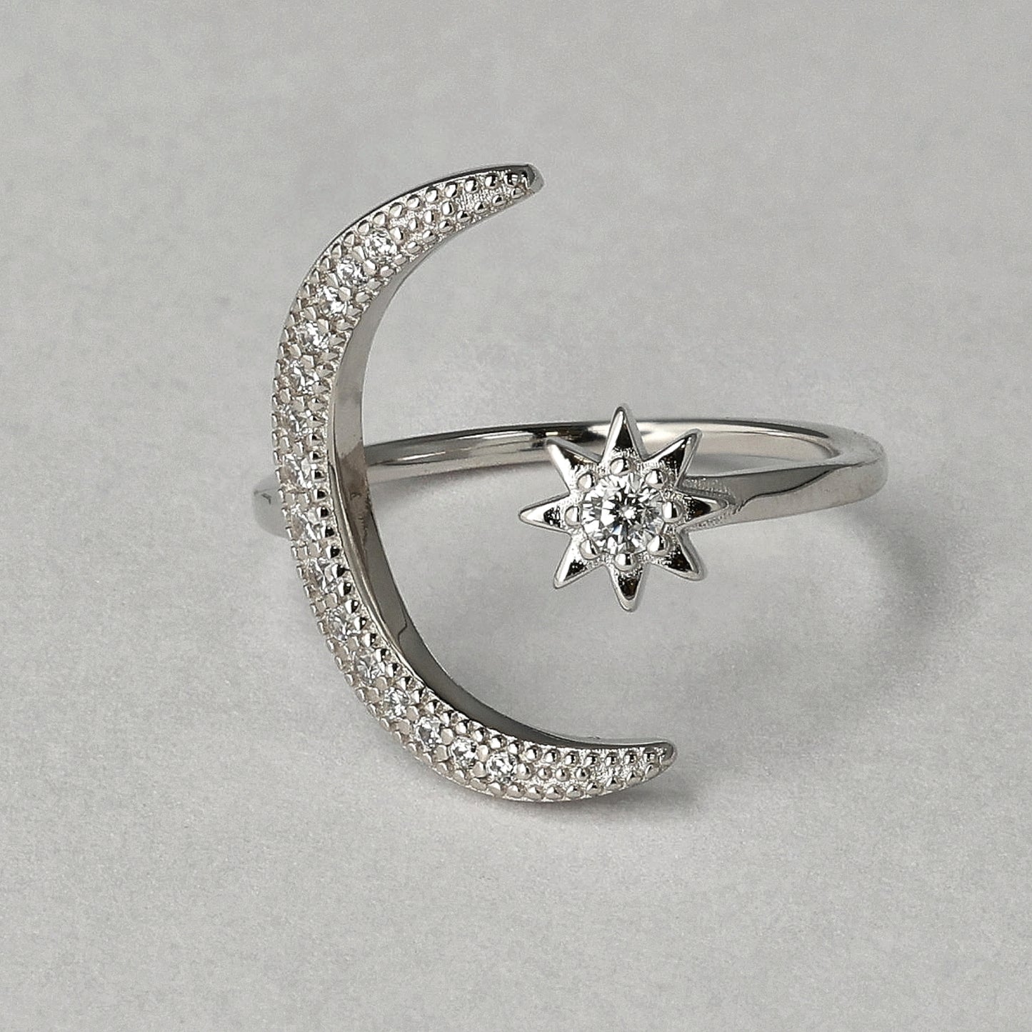 Celestial Glow Moon & Star Ring