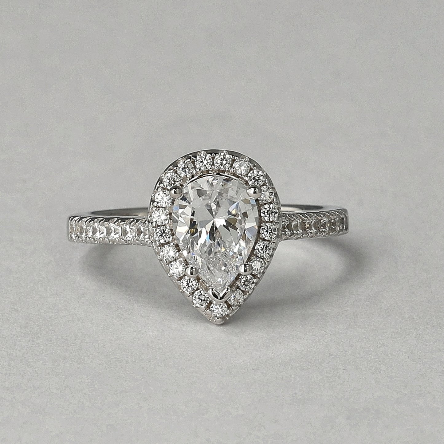 Pear Halo Ring