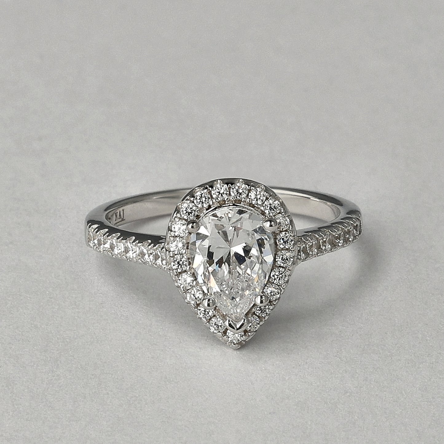 Pear Halo Ring