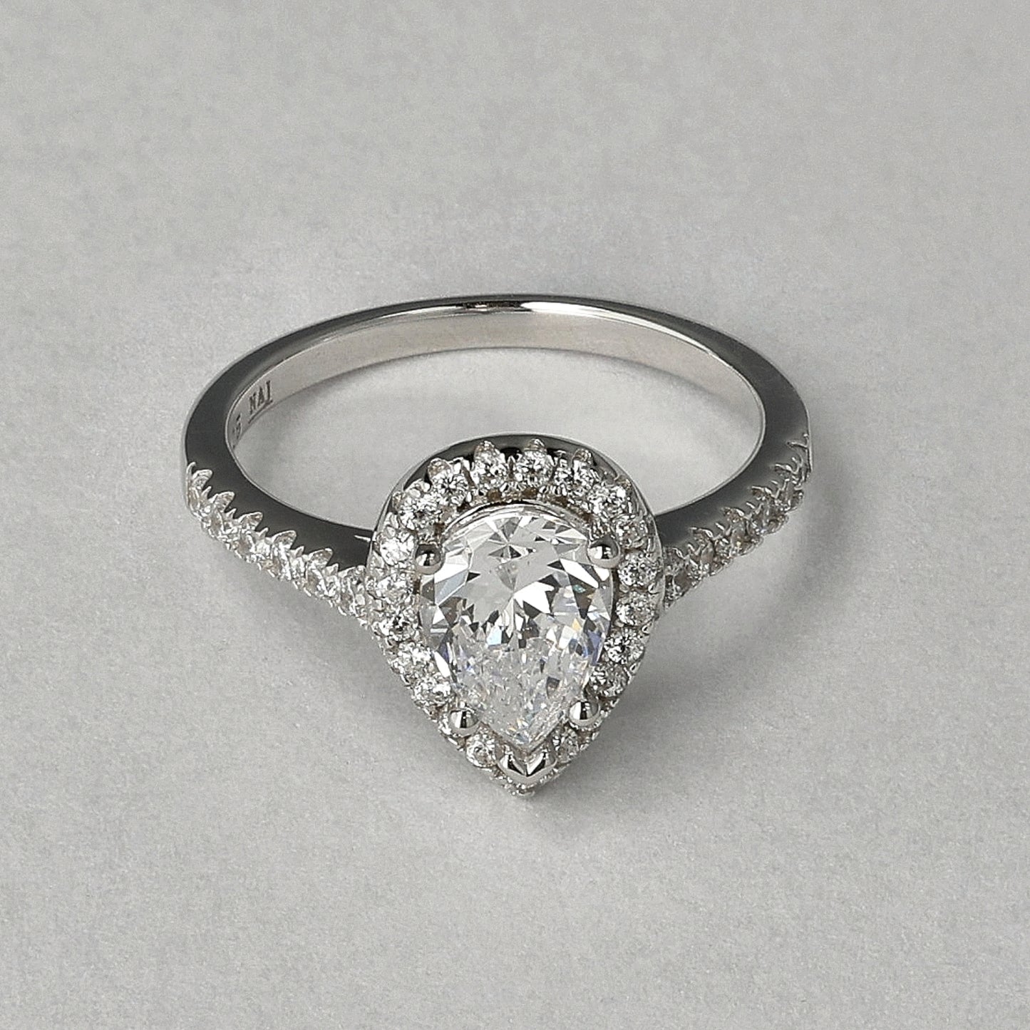 Pear Halo Ring