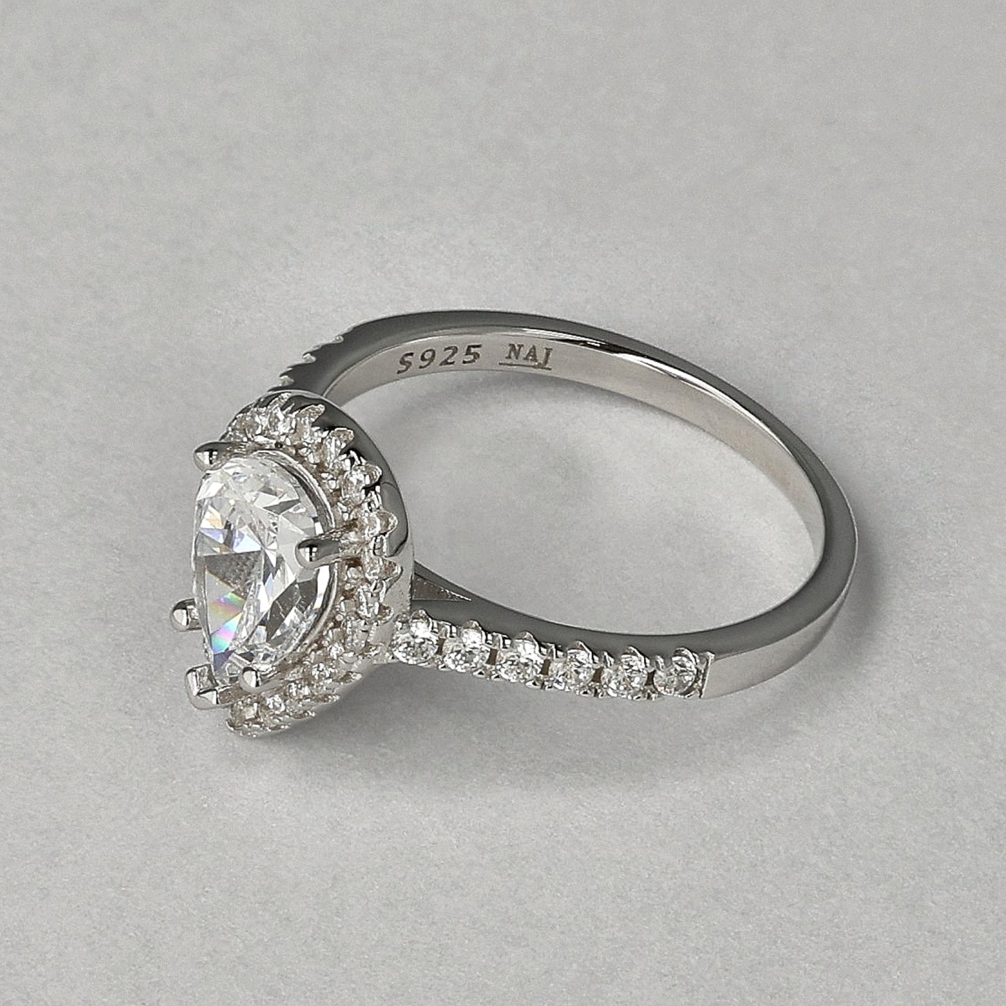 Pear Halo Ring