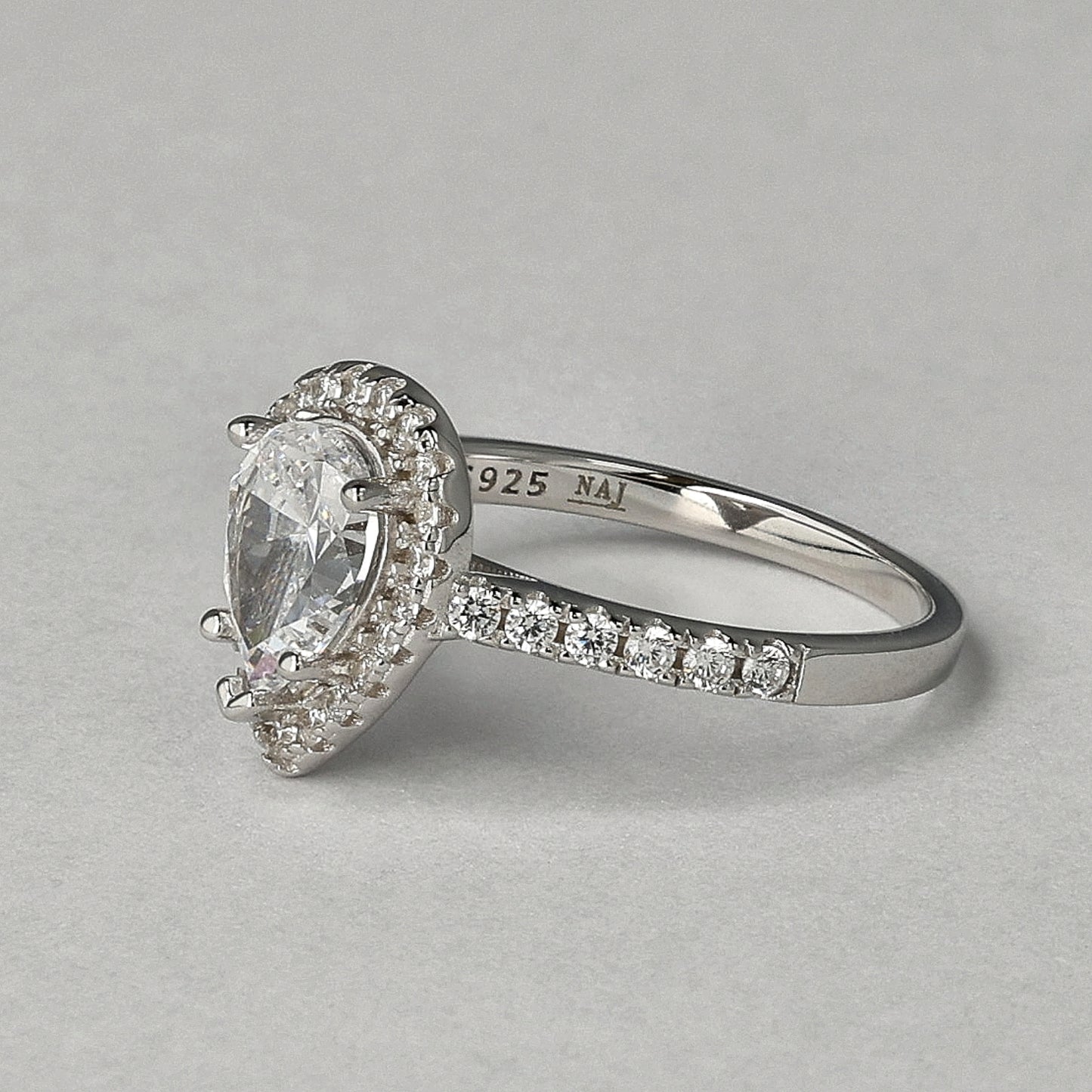 Pear Halo Ring